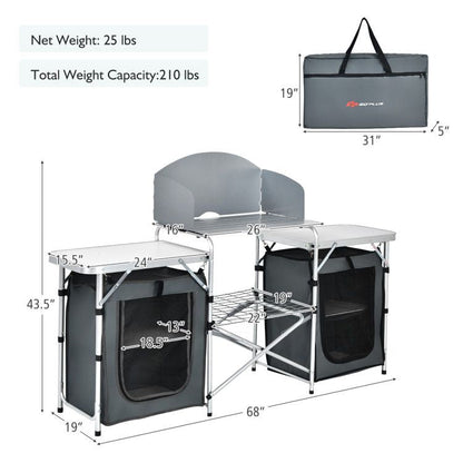 Folding Camping Table with Storage Organizer - Renee Lane Company