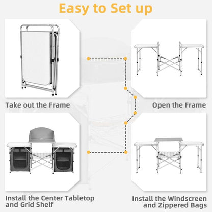 Folding Camping Table with Storage Organizer - Renee Lane Company