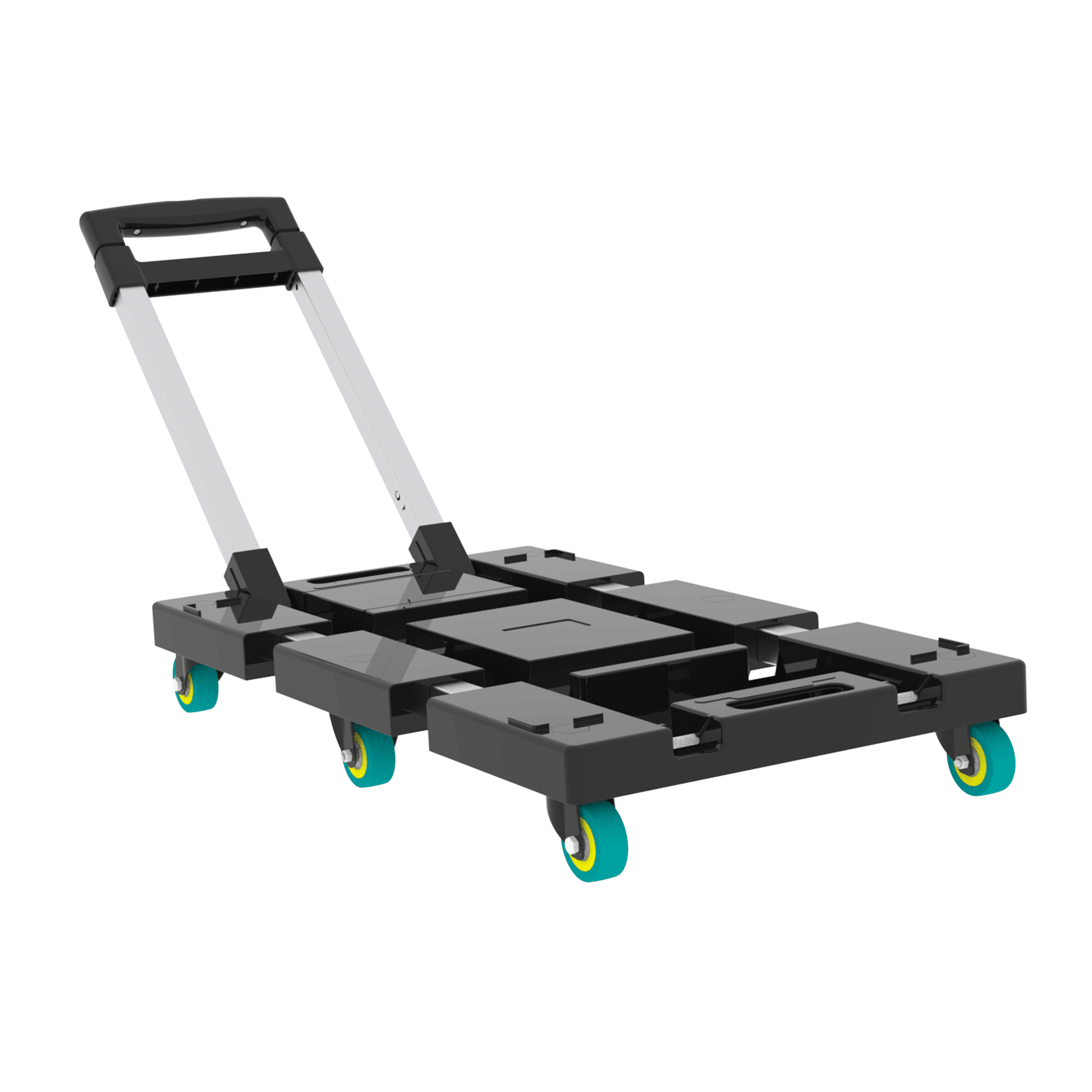 Folding Hand Truck 330lbs, Portable Heavy Duty Dolly Cart, 6 Wheels Collapsible Luggage Cart with 1 Elastic Ropes - Compact Trolley Cart for Easy Moving - Renee Lane Company