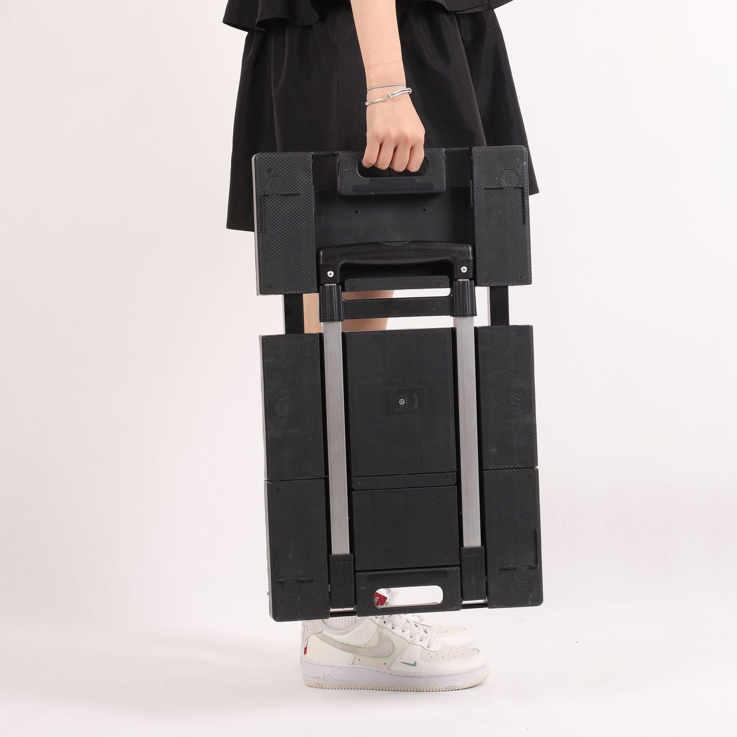 Folding Hand Truck 330lbs, Portable Heavy Duty Dolly Cart, 6 Wheels Collapsible Luggage Cart with 1 Elastic Ropes - Compact Trolley Cart for Easy Moving - Renee Lane Company