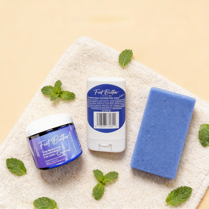 Foot Butter Travel Set – Mini Moisturizers & Pumice Scrub - Renee Lane Company
