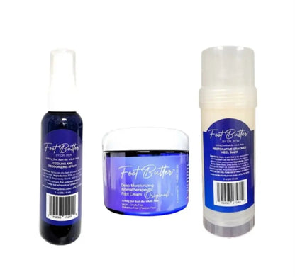 Foot Care Bundle – Lavender Jasmine Foot Butter, Cracked Heel Balm, Cooling Spray & Pumice Scrubber - Renee Lane Company