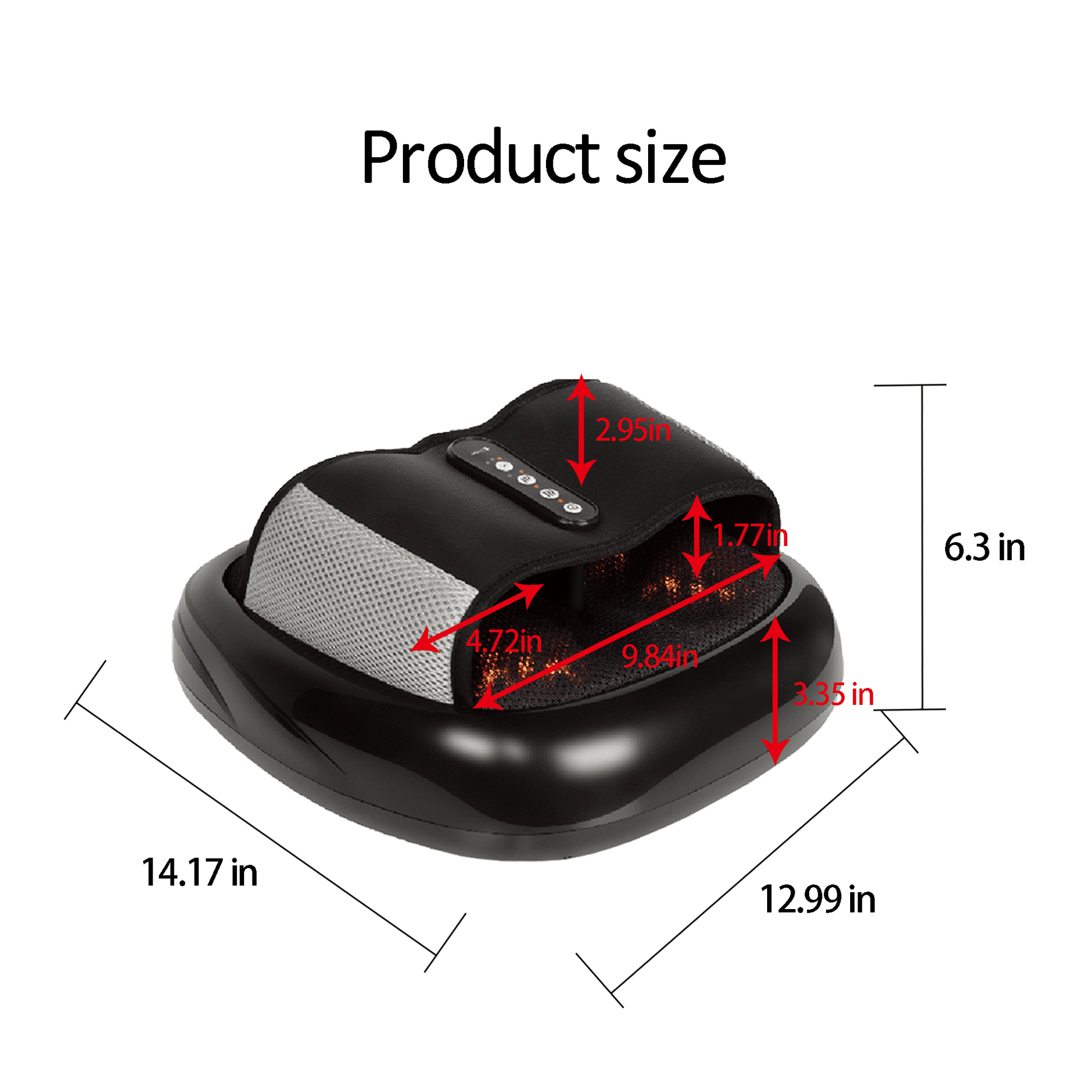Foot Massager with Heat-Black - Renee Lane Company