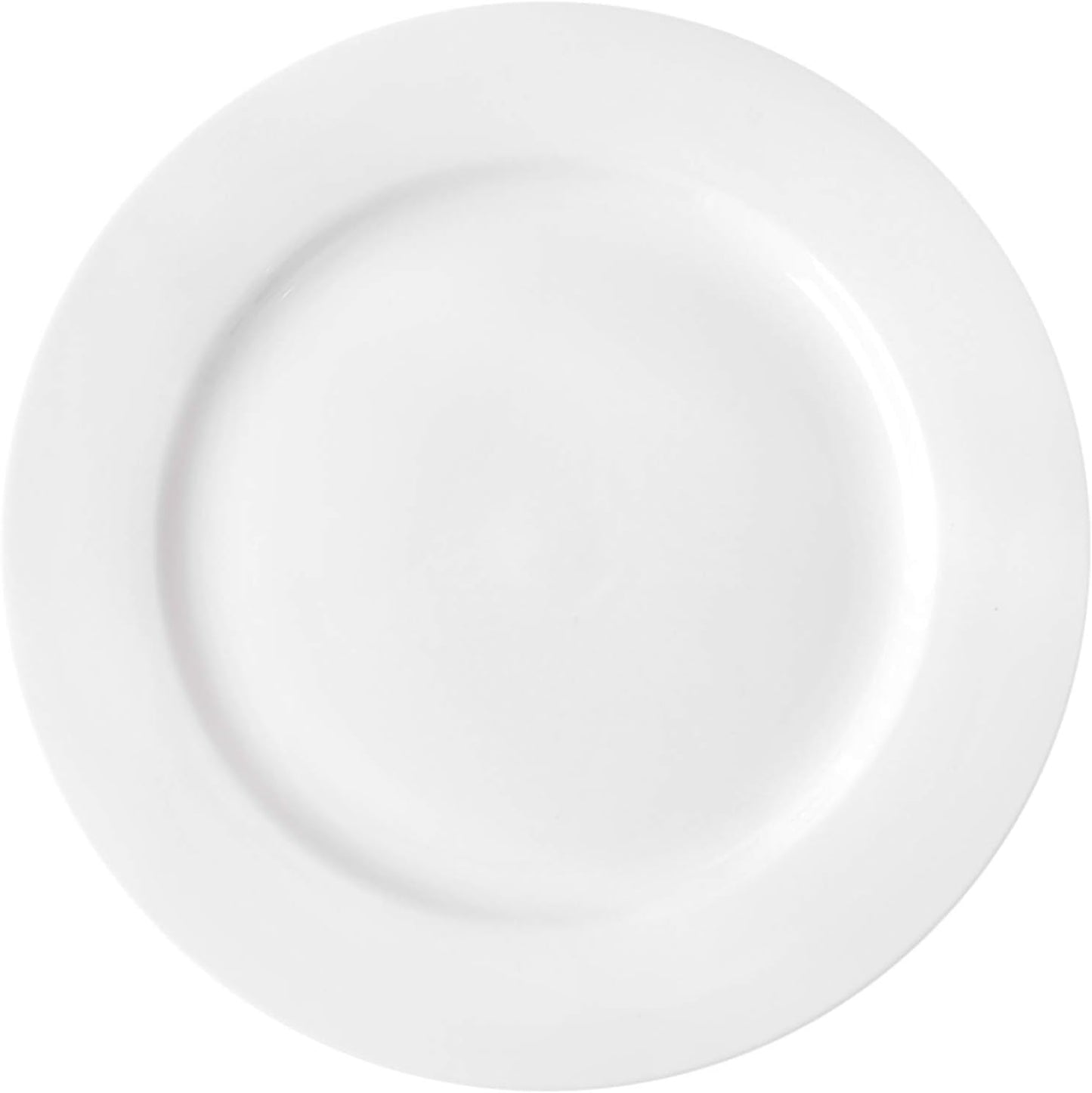 Foraineam 12 Pieces 8 Inch Round Porcelain Salad Plates Dessert Plate Set White Dinnerware Dish Serving Plates - Renee Lane Company