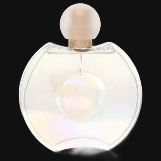 Forever Elizabeth eau de parfum bottle, clear glass with gold cap and curved base