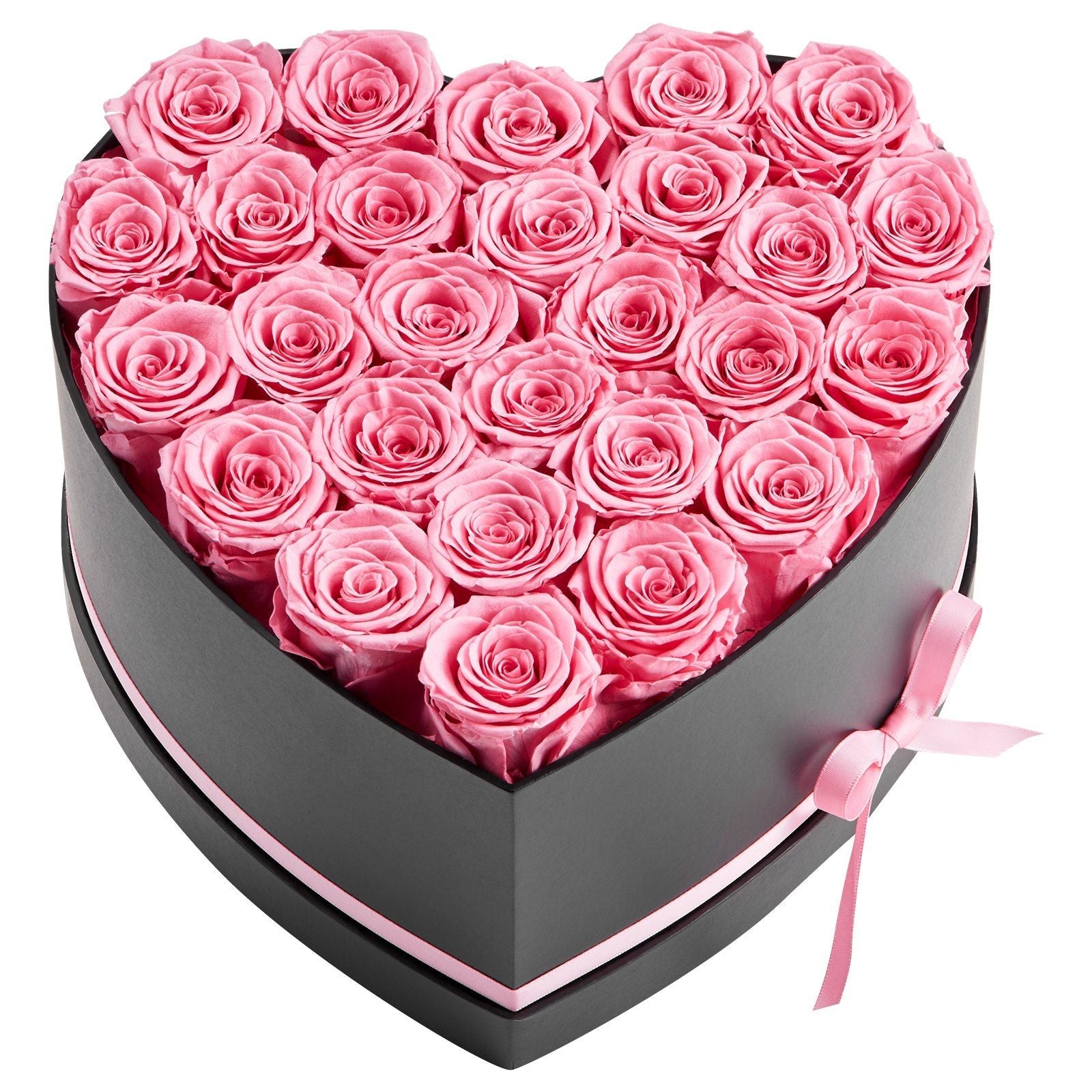 Forever Flowers, 27 Preserved Roses in a Heart Shape Box, Eternal Flowers Immortal Bouquet Birthday Present for Women Her Wife Mothers, Anniversary, Valentine's Day,Christmas, Pink - Renee Lane Company