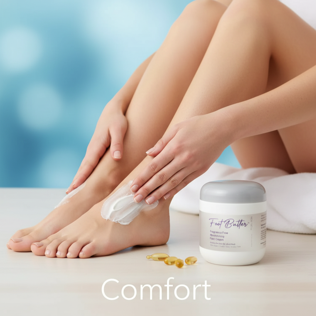 Fragrance-Free Foot Butter Massage Cream – Deep Moisture for Dry, Sensitive Feet - Renee Lane Company