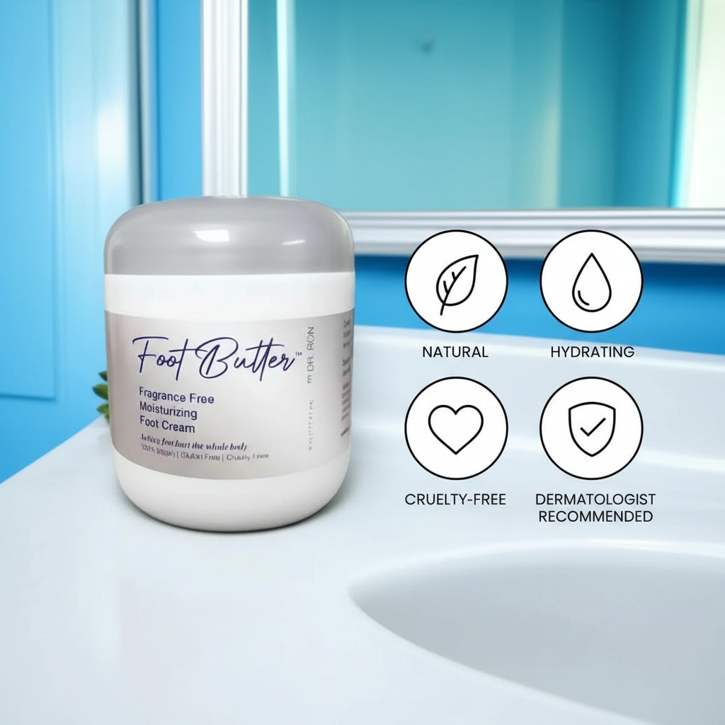Fragrance-Free Foot Butter Massage Cream – Deep Moisture for Dry, Sensitive Feet - Renee Lane Company