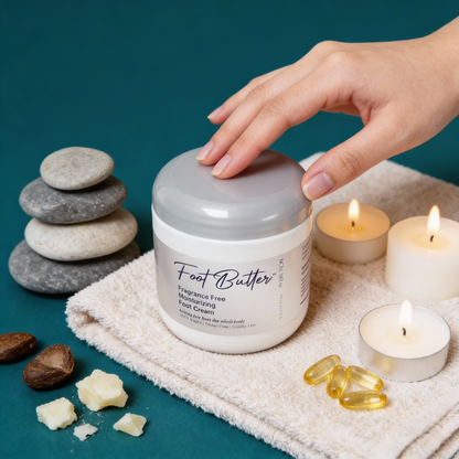 Fragrance-Free Foot Butter Massage Cream – Deep Moisture for Dry, Sensitive Feet - Renee Lane Company