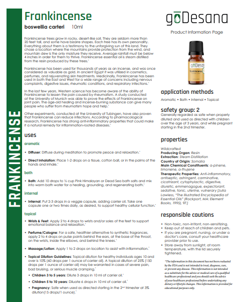 Frankincense Essential Oil - Renee Lane Company