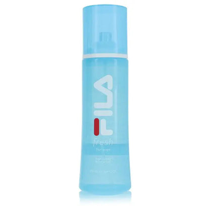 Men's cologne spray bottle, light blue with white cap