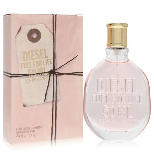 Diesel Fuel For Life women's perfume bottle with pink glass and spray cap, 50 ml
