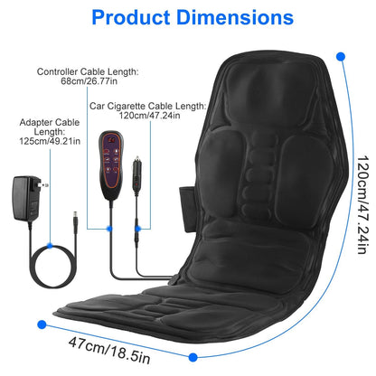 Full Body Massage Chair Pad with Heat Multifunctional Back Massager with Pinpoint Massage Vibration Timer for Home Office Car Use - Renee Lane Company