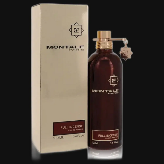 Unisex eau de parfum bottle with gold cap, label, and box, 100 ml