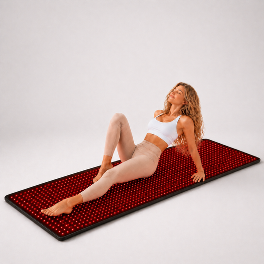 FullGlow light therapy mat with red LED array, rectangular full-body pad