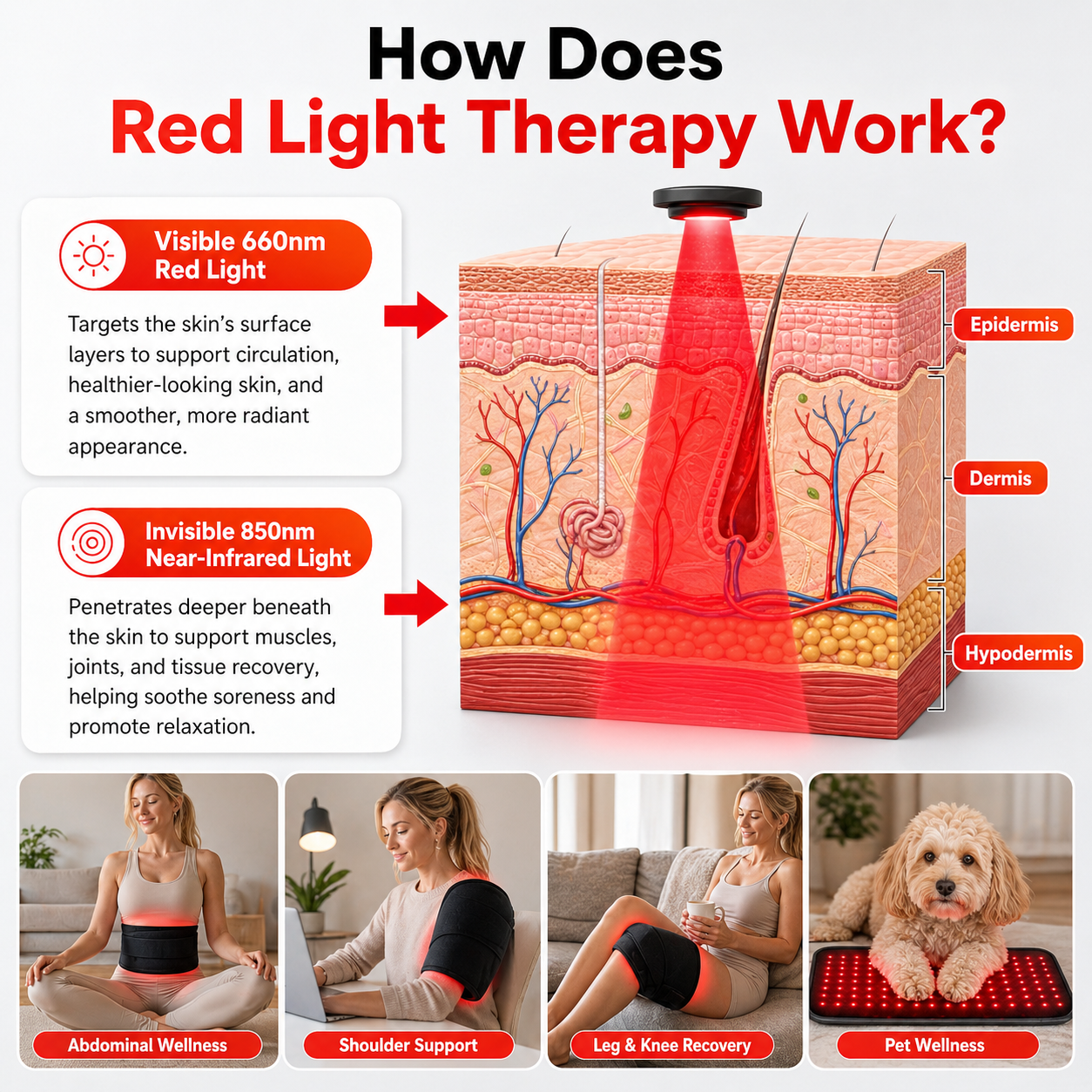 FullGlow™ Red Light & Near Infrared Universal Wrap - Renee Lane Company