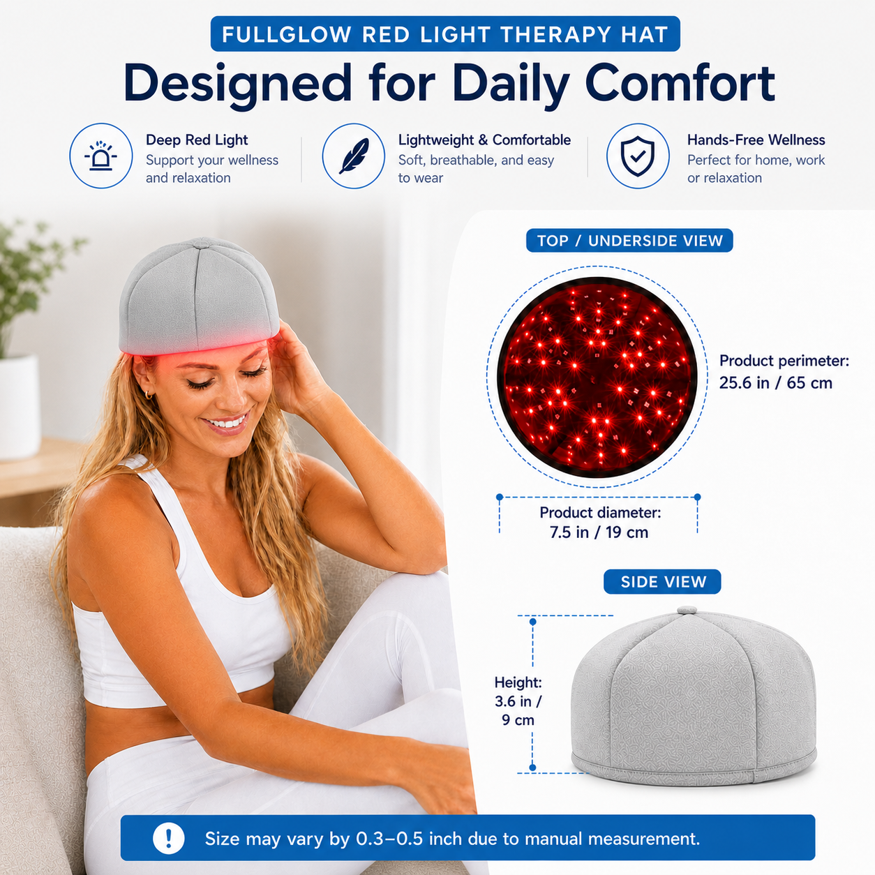 FullGlow Red Light and Infrared Therapy Hat - Renee Lane Company