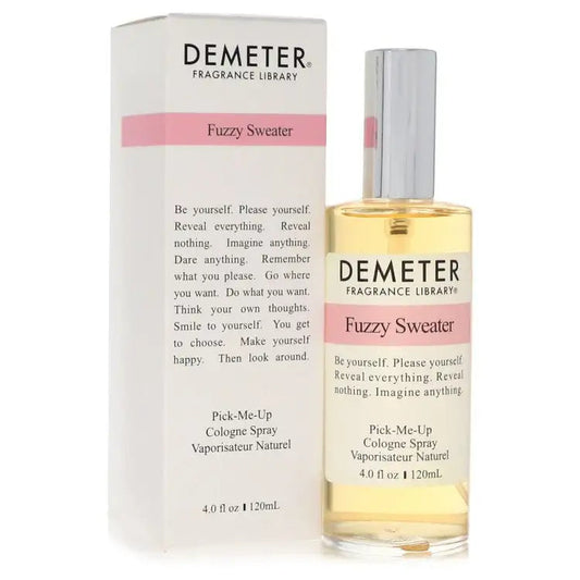 Demeter Fuzzy Sweater perfume spray bottle and box, front view