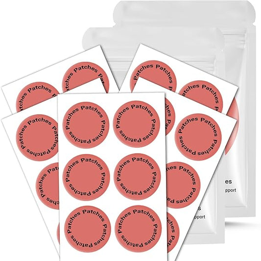 Berberine skin patches pack with red circular patches on white backing, 30-count
