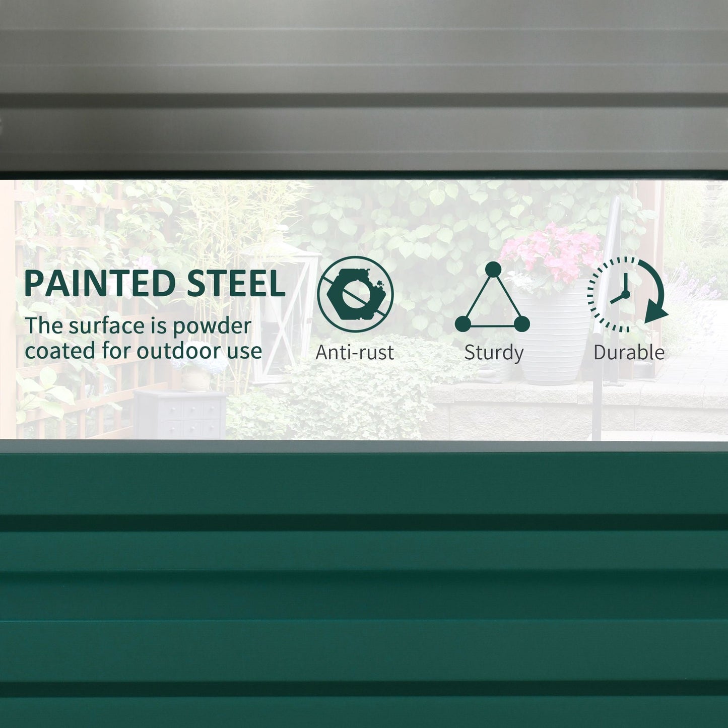 Galvanized Raised Garden Bed, Outdoor Planter Box for Vegetables, Flowers, Herbs, 4' x 2' x 1', Green - Renee Lane Company