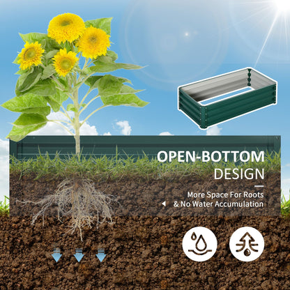 Galvanized Raised Garden Bed, Outdoor Planter Box for Vegetables, Flowers, Herbs, 4' x 2' x 1', Green - Renee Lane Company