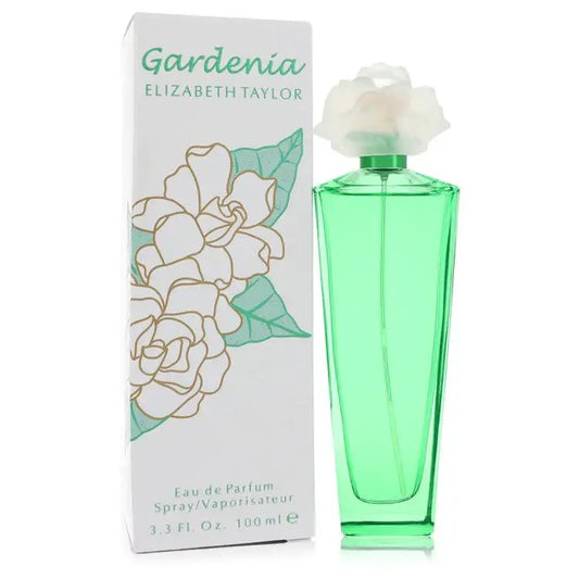 Women’s Gardenia eau de parfum: white box and green glass spray bottle