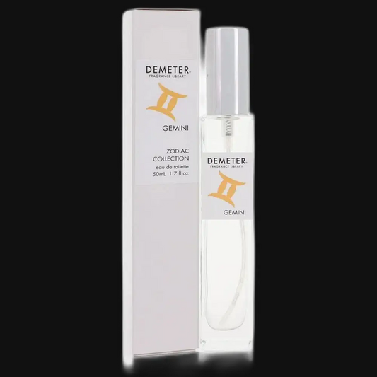 Demeter Gemini women's perfume: clear bottle with white cap and gift box