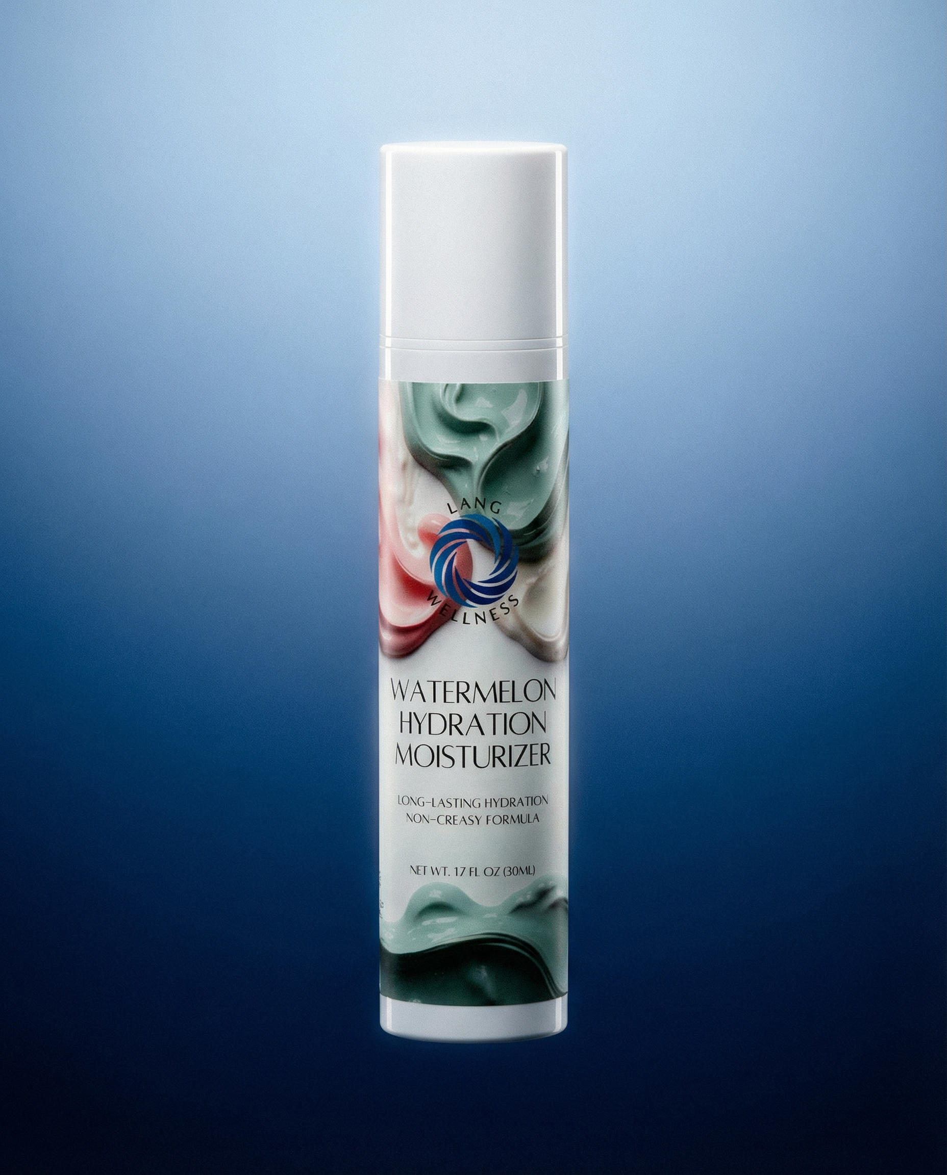 Watermelon hydration moisturizer bottle with white cap, shown upright