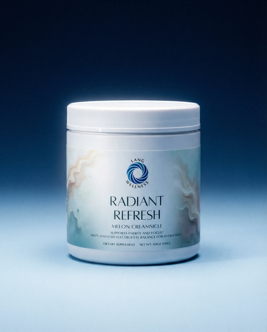 Radiant Refresh cream jar with white cap and light blue-green label