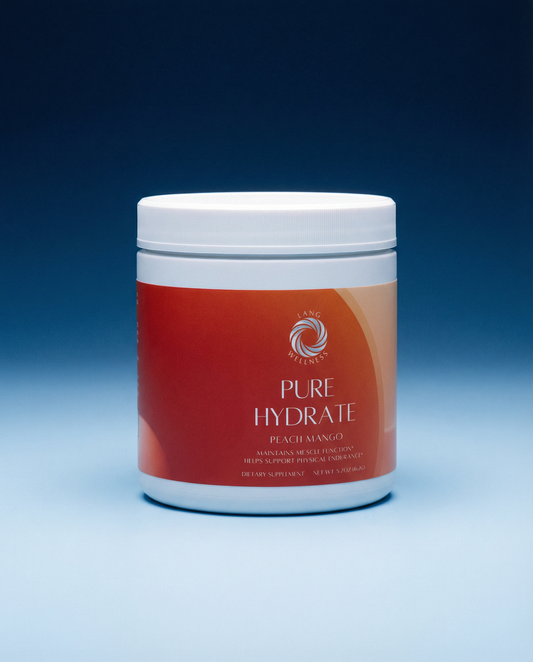 Skincare hydration jar with red label and white lid