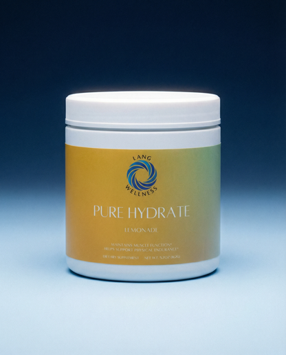 Pure Hydrate (Lemonade) skincare jar with white lid and gold label