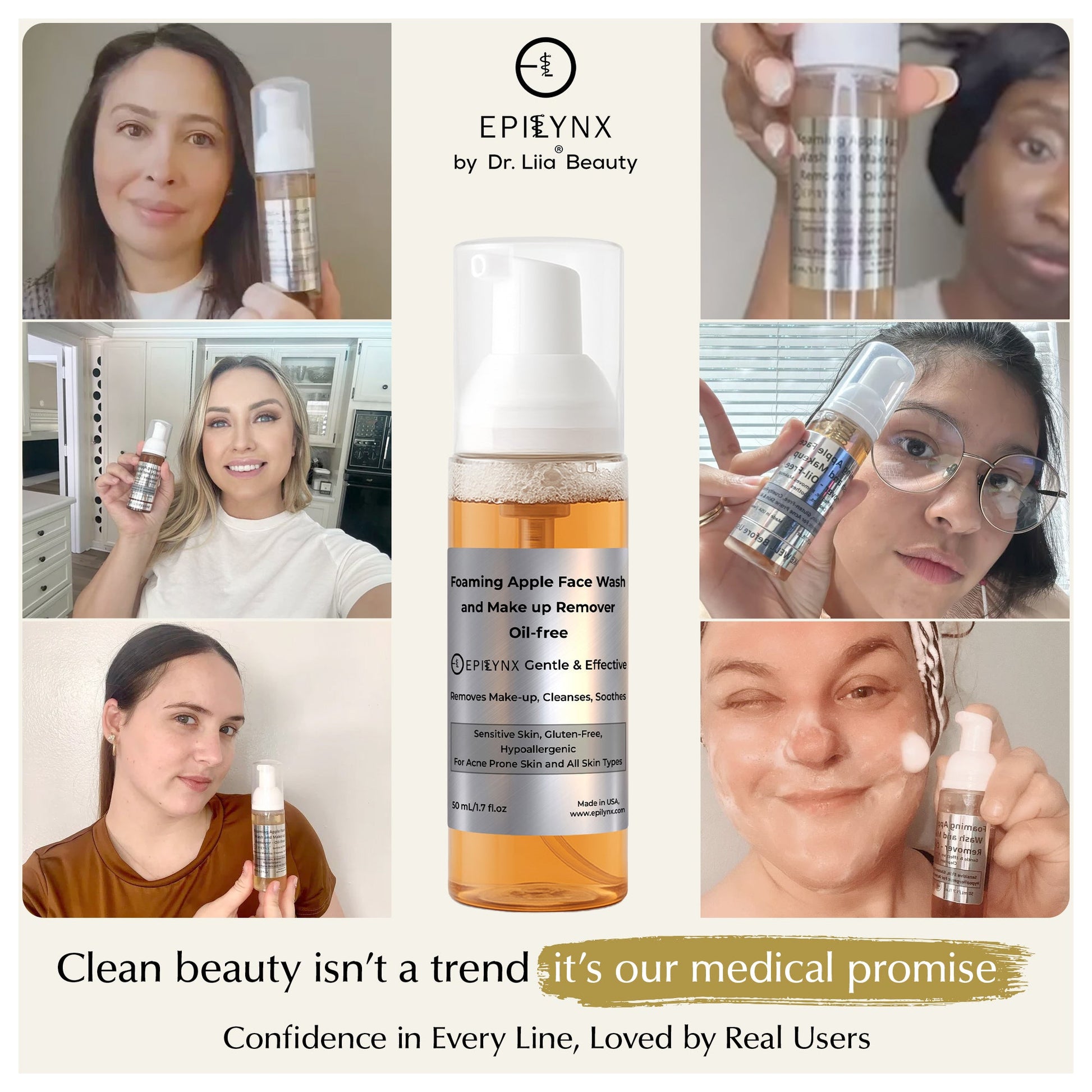 Gentle Foaming Facial Cleanser – Aloe, Apple & Ashwagandha for All Skin Types - Renee Lane Company