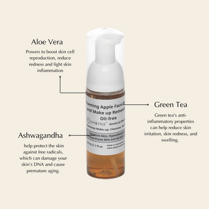 Gentle Foaming Facial Cleanser – Aloe, Apple & Ashwagandha for All Skin Types - Renee Lane Company
