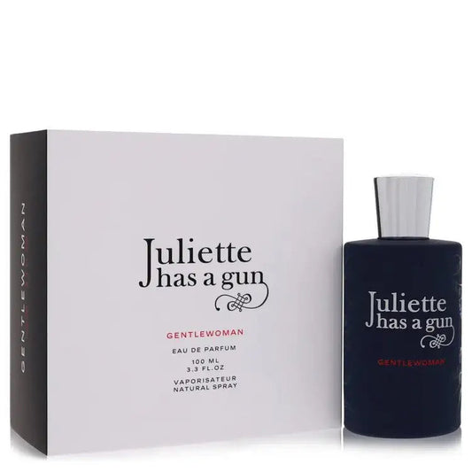 Gentlewoman eau de parfum set, navy bottle with silver cap and white box