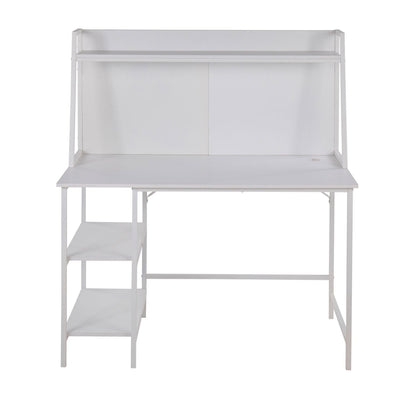 Geo Shelf Contemporary Desk in White Steel and White Wood by - Renee Lane Company