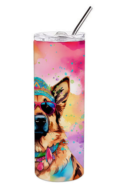 German Shepherd Hippie Dawg Stainless Steel Skinny Tumbler Vacuum Double Walled Reusable Insulated Tumbler Travel Cup for Coffee Cocktails Gift with Lid, 20 oz - Renee Lane Company