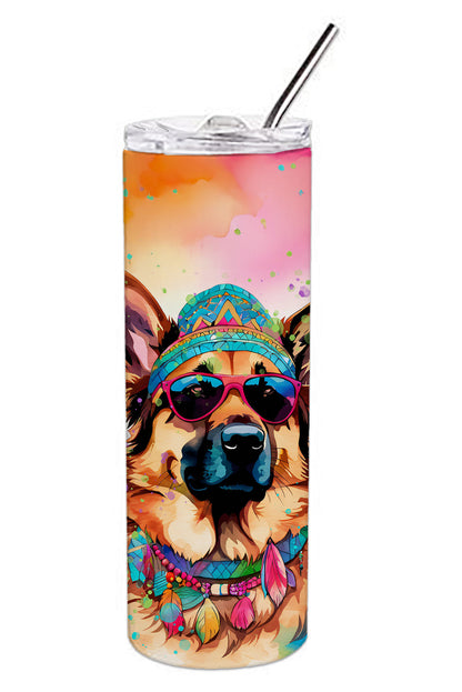 German Shepherd Hippie Dawg Stainless Steel Skinny Tumbler Vacuum Double Walled Reusable Insulated Tumbler Travel Cup for Coffee Cocktails Gift with Lid, 20 oz - Renee Lane Company