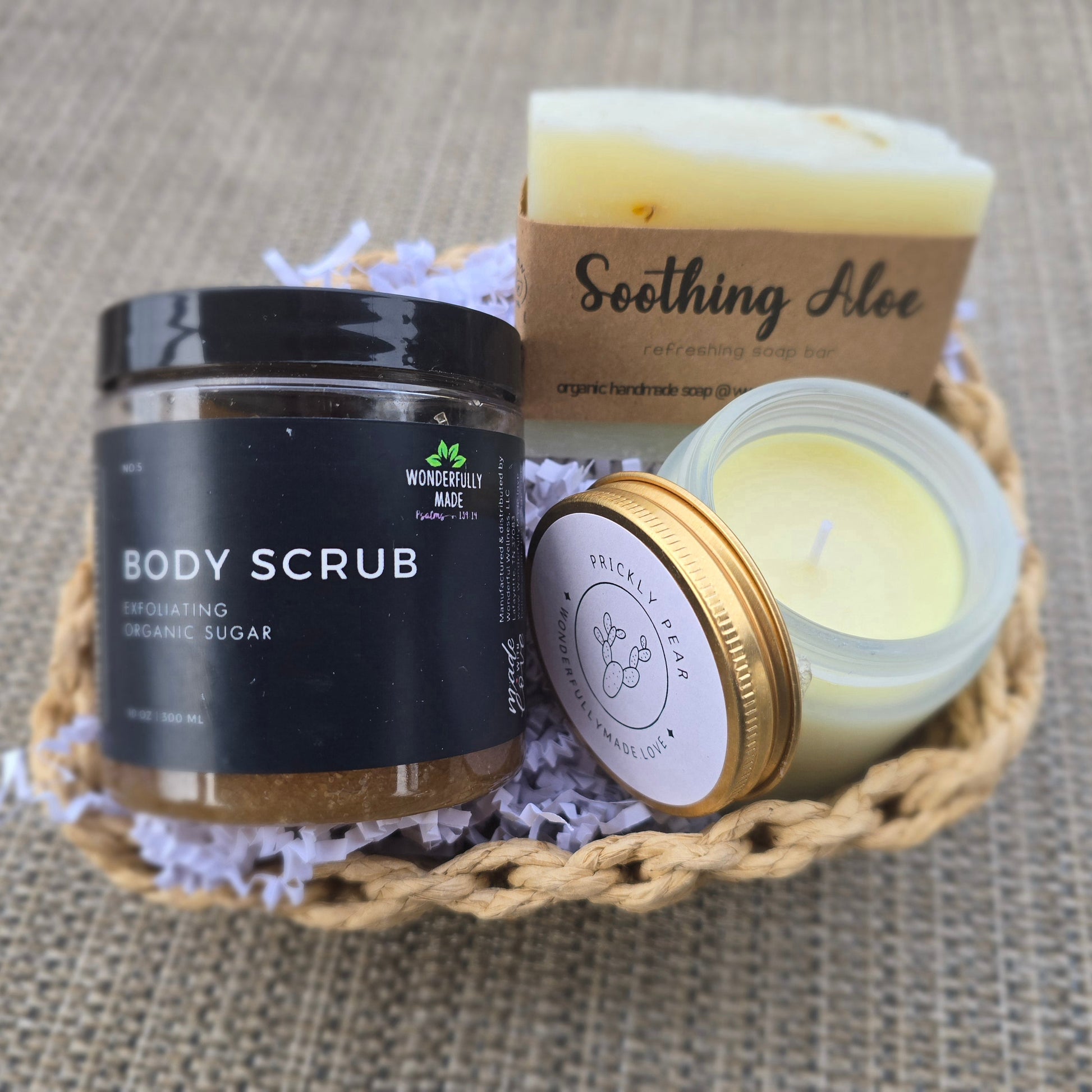 Gift Bundle Candle Soap Body Sugar Scrub Organic Minimalist Simple Modern - Renee Lane Company