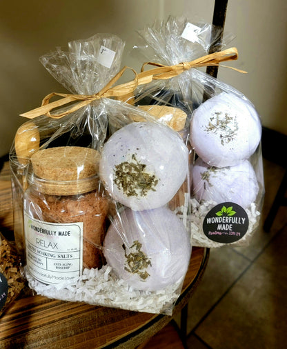 Gift Bundle Relax | Bath Soaking Salts | Bath Bombs - Renee Lane Company