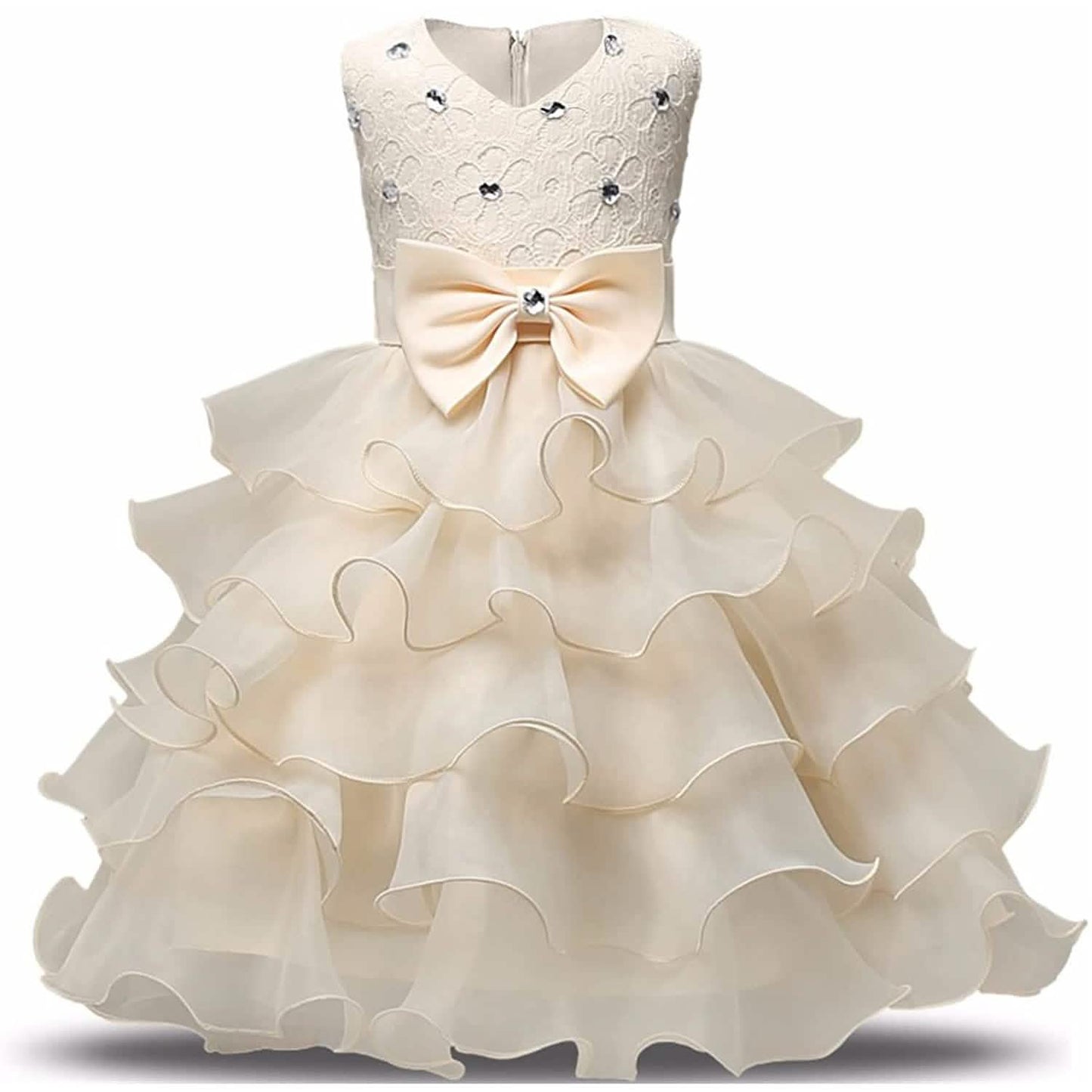 Girl Dress Kids Ruffles Lace Party Wedding Gown - Renee Lane Company