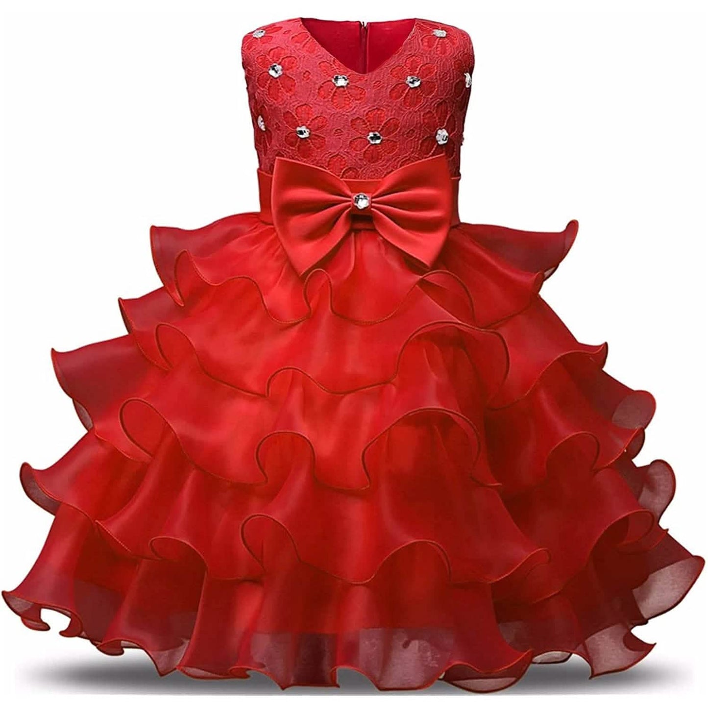 Girl Dress Kids Ruffles Lace Party Wedding Gown - Renee Lane Company