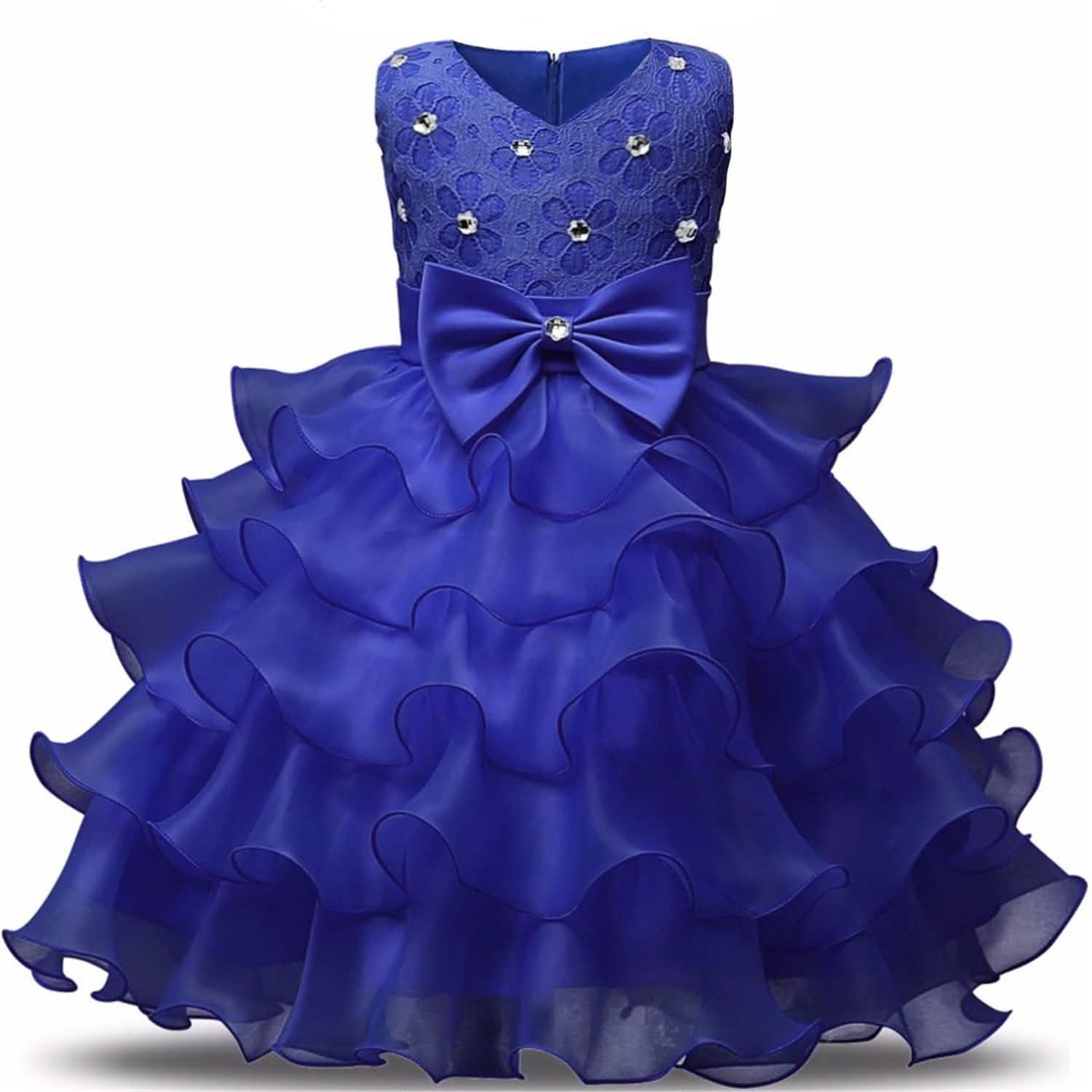 Girl Dress Kids Ruffles Lace Party Wedding Gown - Renee Lane Company