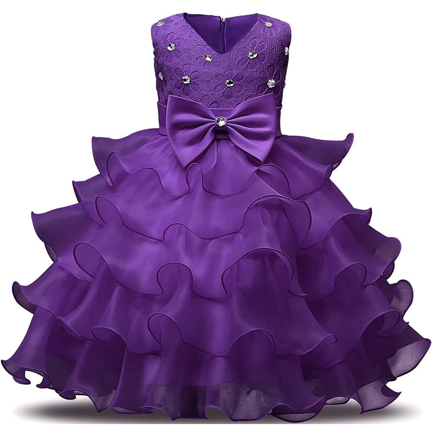 Girl Dress Kids Ruffles Lace Party Wedding Gown - Renee Lane Company