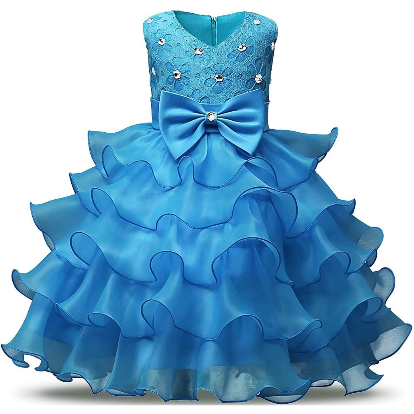 Girl Dress Kids Ruffles Lace Party Wedding Gown - Renee Lane Company