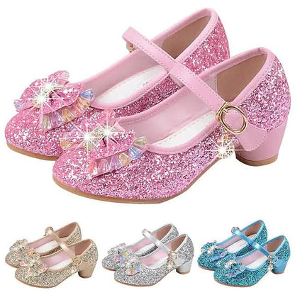 Girls'Heels Party Mary Jane Basic Pump Dress Crystal Bowknot - Renee Lane Company