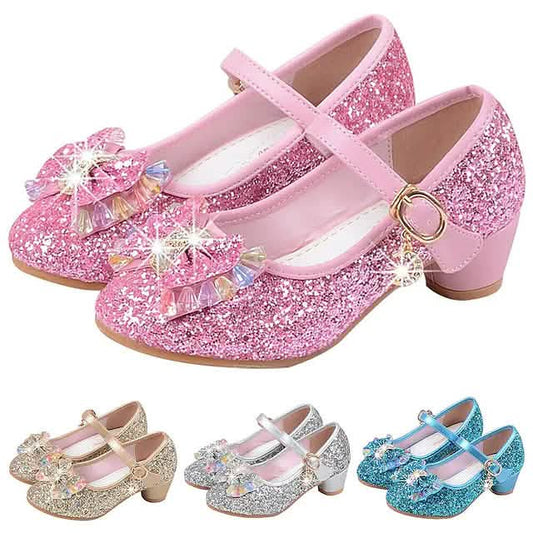 Girls'Heels Party Mary Jane Basic Pump Dress Crystal Bowknot - Renee Lane Company