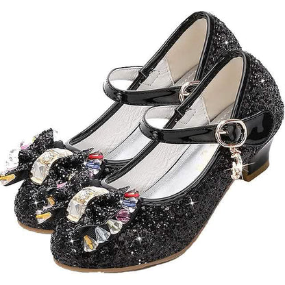 Girls'Heels Party Mary Jane Basic Pump Dress Crystal Bowknot - Renee Lane Company