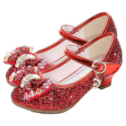 Girls'Heels Party Mary Jane Basic Pump Dress Crystal Bowknot - Renee Lane Company