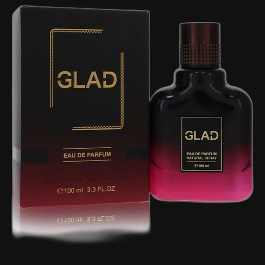 Glad Eau de Parfum natural spray bottle and matching box, 100 ml