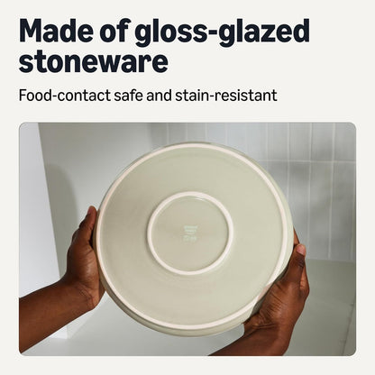 Glazed Stoneware Appetizer Plates, Ceramic 4-Piece Set, Microwave and Dishwasher-Safe, 6.7 in., Ivory - Renee Lane Company